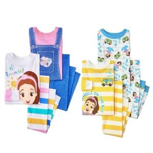 Toddler 8 Piece Ms. Rachel Cotton Long Sleeve Printed Pajama Sets | Size 2T